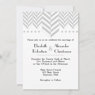 Gris Gris Blanc Faire-part de mariage d'os