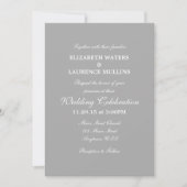 Gris Gris clair Faire-part de mariage simple (Devant)