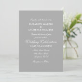 Gris Gris clair Faire-part de mariage simple (Debout devant)