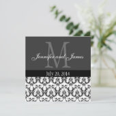 Gris gris de faire-part de mariage de monogramme (Debout devant)