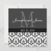 Gris gris de faire-part de mariage de monogramme (Devant)