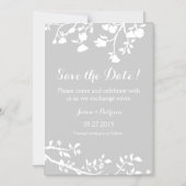 Gris Gris Fleur Blanche Enregistrer La Date Magnet (Recto)
