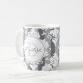 Gris Gris Frappe Damas Monogramme Mug (Devant gauche)