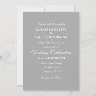 Gris gris gris clair Faire-part de mariage simple