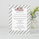 Gris Gris Gris rose fleur invitation mariage nouve (Debout devant)