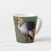Gris Gris Grue Grue Oiseau Latte Mug (Angle droit)