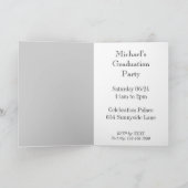 Gris Gris Invitation pliée personnalisée (Intérieur)