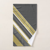 Gris Gris, Or, Crème sur Gris Charbon (Serviette à main)