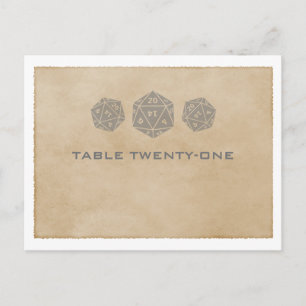 Gris Grunge D20 Dice Gamer Numéro de table Carte p