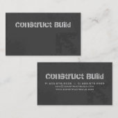 Gris grunge de carte d'entreprise de construction (Devant / Derrière)