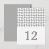 Gris Houndstooth Numéro de table Carte postale (Devant / Derrière)
