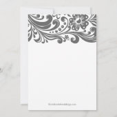 Gris Imprimer florale Fiançailles Invitations (Dos)