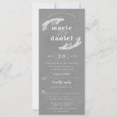Gris invitation de mariage d'hiver avec rsvp attac (Devant)