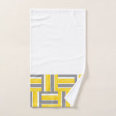 Gris Jaune Blocs Blancs Motif moderne (Serviette à main)
