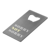 Gris Jaune Désolé Pas Désolé Bottle Opener (Devant Angle)