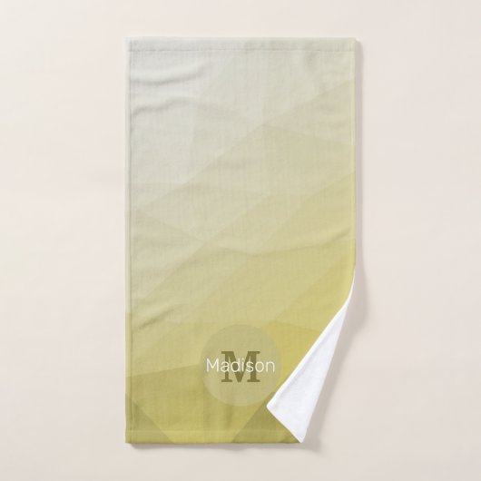 Gris Jaune ombre Mesh cool Motif Monogramme (Serviette à main)