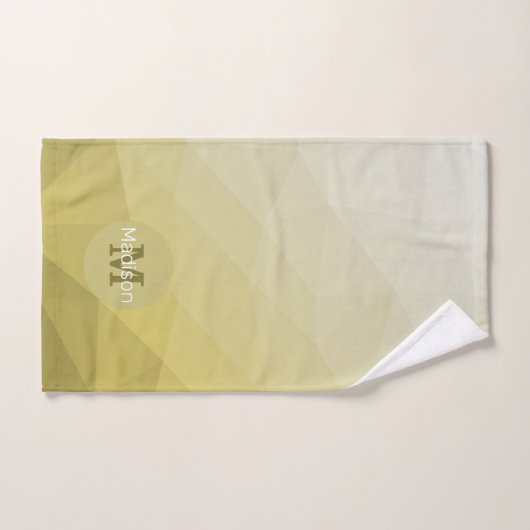 Gris Jaune ombre Mesh cool Motif Monogramme (Serviette à main)