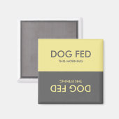 Gris jaune pastel + Aimant de rappel pour chien de (Recto/Verso)