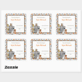 Gris Jungle Animaux Réserver Plaque étiquette (Feuille)