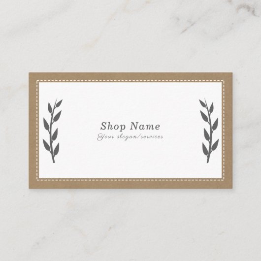 Gris, Kraft et Carte de visite rustique (Devant)