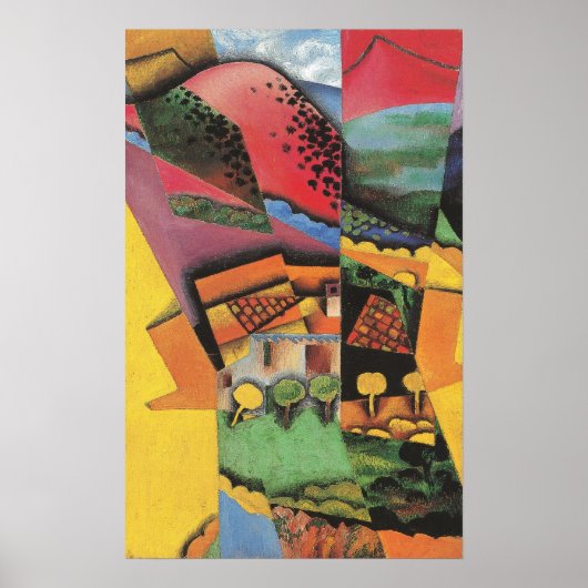 Gris - landschap op Ceret 1913 Poster (Voorkant)