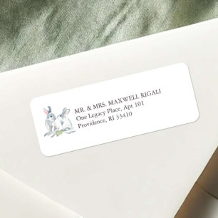 Gris Lapin Retour Adresse Enveloppe Étiquette