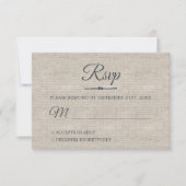 Gris Lin Chic Script Mariage Carte RSVP (Devant)