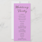 Gris Lune Phases Plum Purple Wedding Programme (Dos)