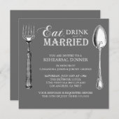 Gris - Manger boire et être marié invitation de ré (Devant / Derrière)