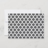 Gris Marocain Motif mariage fête RSVP Cartes (Dos)