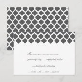 Gris Marocain Motif mariage fête RSVP Cartes (Devant / Derrière)