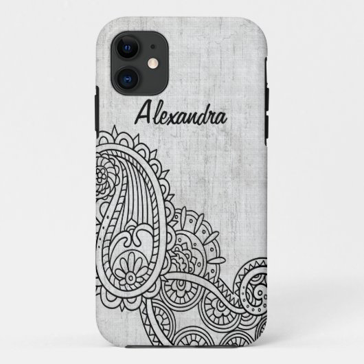 Gris Mehndi Motif BT iPhone 5 Coque (Dos)