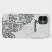 Gris Mehndi Motif BT iPhone 5 Coque (Dos (Horizontal))