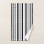 Gris mélangé moderne, noir, ensemble de serviette (Serviette à main)