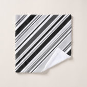 Gris mélangé moderne, noir, ensemble de serviette (Gant de toilette)