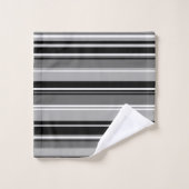 Gris mélangés de blanc de noir de motif rayé (Gant de toilette)