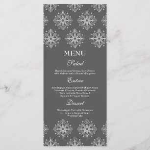 Gris + menu blanc de nourriture de mariage d'hiver