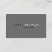 Gris minimaliste Carte de visite d'entreprise (Dos)