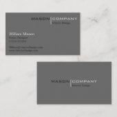 Gris minimaliste Carte de visite d'entreprise (Devant / Derrière)