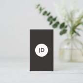 Gris minimaliste Monogramme Carte de visite procur (Debout devant)