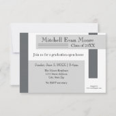 Gris moderne - 3x5 Faire-part de graduation (Dos)