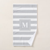 Gris moderne avec serviettes de bain Monogram (Serviette à main)