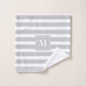 Gris moderne avec serviettes de bain Monogram (Gant de toilette)