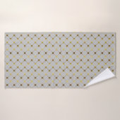 Gris moderne et grille de points or (Serviette de bain)