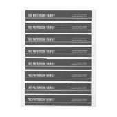 Gris moderne | Étiquette de adresse contemporain b (Feuille)