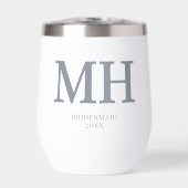 Gris Moderne Monogramme Bachelorée Fête d'honneur (Avant)