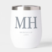 Gris Moderne Monogramme Bachelorée Fête d'honneur (Arrière)