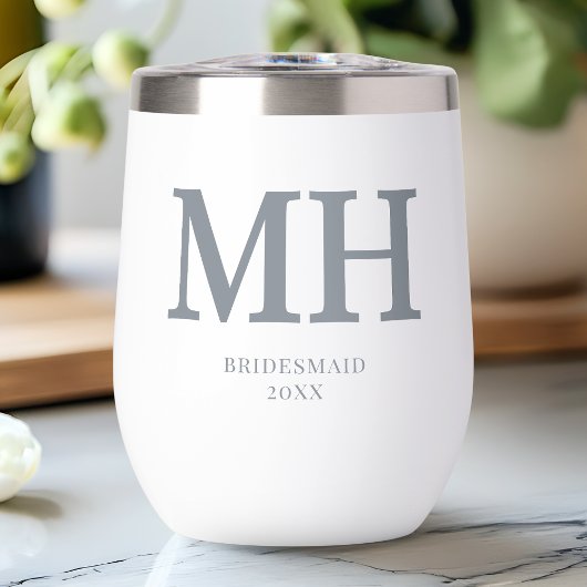 Gris Moderne Monogramme Bachelorée Fête d'honneur