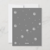 Gris Moderne Snowflakes Flat Holiday Carte photo (Dos)