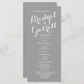 Gris moderne Texte Programme de mariage (Devant / Derrière)